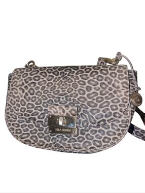 NWOT Brahmin Leopard-Print Crossbody Bag in Taupe and Black